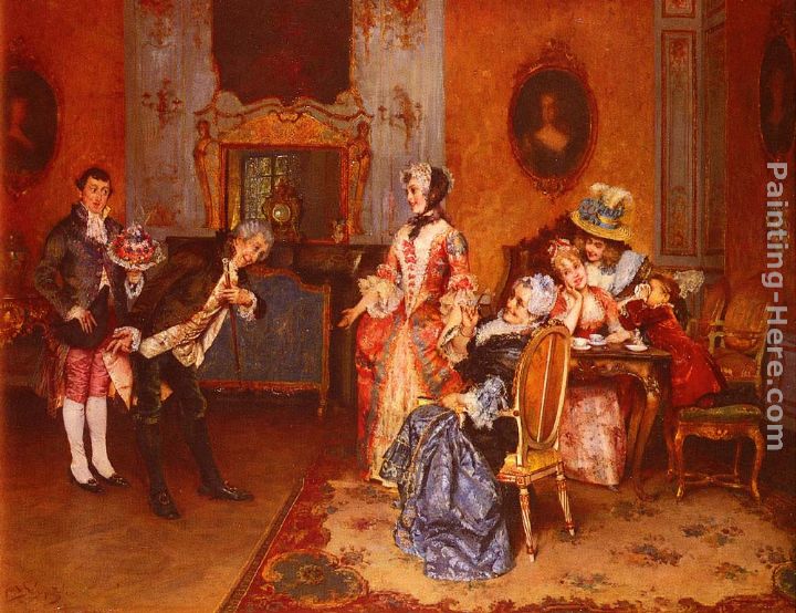 The Suitor painting - Leopold Schmutzler The Suitor art painting